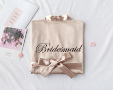 Load image into Gallery viewer, Wedding Bride Bridesmaid Robe Dressing Gown Sexy Women Bathrobe Nightgown Short Sleepwear Casual Flower Kimono Geisha M L XL