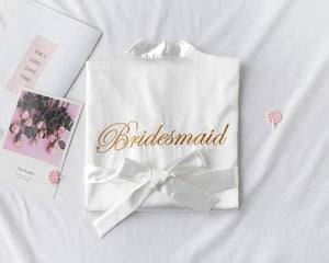Wedding Bride Bridesmaid Robe Dressing Gown Sexy Women Bathrobe Nightgown Short Sleepwear Casual Flower Kimono Geisha M L XL