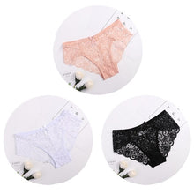 Cargar imagen en el visor de la galería, ¡3 piezas/paquete! Bragas de encaje sexy para mujer, ropa interior, calzoncillos de encaje SML XL, lencería suave con lazo Floral transparente