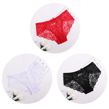 Cargar imagen en el visor de la galería, ¡3 piezas/paquete! Bragas de encaje sexy para mujer, ropa interior, calzoncillos de encaje SML XL, lencería suave con lazo Floral transparente