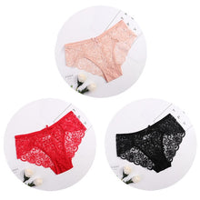 Cargar imagen en el visor de la galería, ¡3 piezas/paquete! Bragas de encaje sexy para mujer, ropa interior, calzoncillos de encaje SML XL, lencería suave con lazo Floral transparente