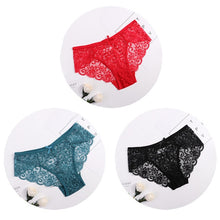 Cargar imagen en el visor de la galería, ¡3 piezas/paquete! Bragas de encaje sexy para mujer, ropa interior, calzoncillos de encaje SML XL, lencería suave con lazo Floral transparente