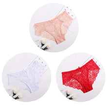 Cargar imagen en el visor de la galería, ¡3 piezas/paquete! Bragas de encaje sexy para mujer, ropa interior, calzoncillos de encaje SML XL, lencería suave con lazo Floral transparente