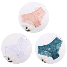 Cargar imagen en el visor de la galería, ¡3 piezas/paquete! Bragas de encaje sexy para mujer, ropa interior, calzoncillos de encaje SML XL, lencería suave con lazo Floral transparente