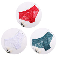 Cargar imagen en el visor de la galería, ¡3 piezas/paquete! Bragas de encaje sexy para mujer, ropa interior, calzoncillos de encaje SML XL, lencería suave con lazo Floral transparente