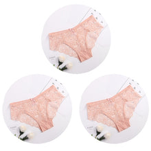 Cargar imagen en el visor de la galería, ¡3 piezas/paquete! Bragas de encaje sexy para mujer, ropa interior, calzoncillos de encaje SML XL, lencería suave con lazo Floral transparente