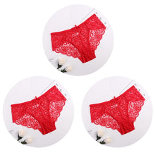 Cargar imagen en el visor de la galería, ¡3 piezas/paquete! Bragas de encaje sexy para mujer, ropa interior, calzoncillos de encaje SML XL, lencería suave con lazo Floral transparente