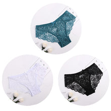 Cargar imagen en el visor de la galería, ¡3 piezas/paquete! Bragas de encaje sexy para mujer, ropa interior, calzoncillos de encaje SML XL, lencería suave con lazo Floral transparente