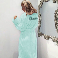 Load image into Gallery viewer, Winter Warm Flannel Bathrobe Women Knee-Length Bath Robe Soft Thick Cute Pink Bridesmaid Robes Female Dressing Gown Sleepwear
