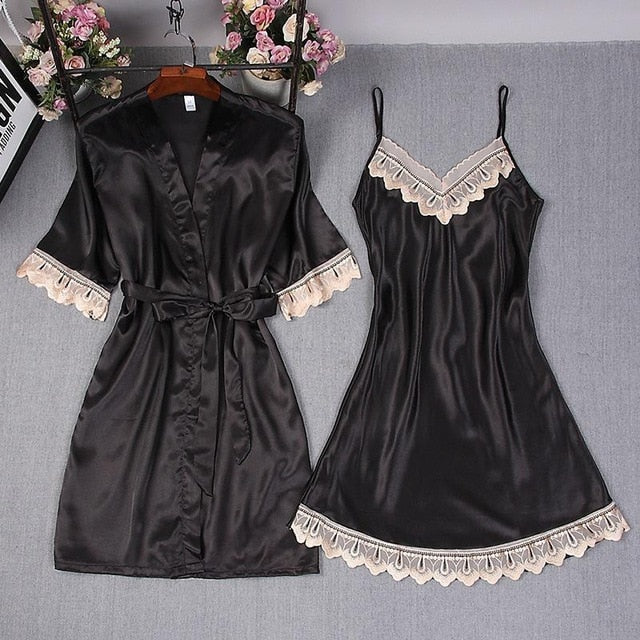 Moda Mujer verano Mini Kimono bata señora rayón bata de baño Yukata camisón ropa de dormir camisón Pijama Mujer talla M-XL