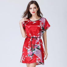 Cargar imagen en el visor de la galería, Moda Mujer verano Mini Kimono bata señora rayón bata de baño Yukata camisón ropa de dormir camisón Pijama Mujer talla M-XL