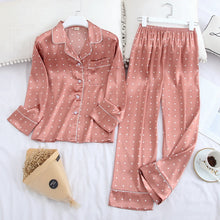 Load image into Gallery viewer, Lisacmvpnel Long Sleeve Pajamas Autumn Ice Silk Long Sleeve Trousers Suit Printing Fashion Pyjamas Set