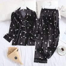 Load image into Gallery viewer, Lisacmvpnel Long Sleeve Pajamas Autumn Ice Silk Long Sleeve Trousers Suit Printing Fashion Pyjamas Set