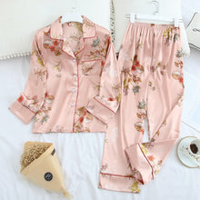 Load image into Gallery viewer, Lisacmvpnel Long Sleeve Pajamas Autumn Ice Silk Long Sleeve Trousers Suit Printing Fashion Pyjamas Set