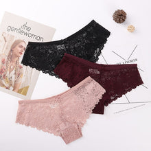 Charger l&#39;image dans la galerie, 3 Pcs Panties for Woman Underwear Sexy Lace Breathable Soft Lingerie Female Briefs Panty Sexy Transparent Women&#39;s Underpants