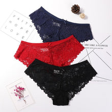 Charger l&#39;image dans la galerie, 3 Pcs Panties for Woman Underwear Sexy Lace Breathable Soft Lingerie Female Briefs Panty Sexy Transparent Women&#39;s Underpants