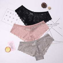 Charger l&#39;image dans la galerie, 3 Pcs Panties for Woman Underwear Sexy Lace Breathable Soft Lingerie Female Briefs Panty Sexy Transparent Women&#39;s Underpants