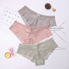 Charger l&#39;image dans la galerie, 3 Pcs Panties for Woman Underwear Sexy Lace Breathable Soft Lingerie Female Briefs Panty Sexy Transparent Women&#39;s Underpants