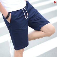 Cargar imagen en el visor de la galería, Pantalones cortos de verano 2020 para hombre, pantalones cortos holgados informales, pantalones cortos deportivos, pantalones cortos informales rectos de punto sueltos, pantalones cortos de algodón, novedad 4XL