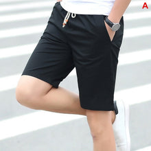 Cargar imagen en el visor de la galería, Pantalones cortos de verano 2020 para hombre, pantalones cortos holgados informales, pantalones cortos deportivos, pantalones cortos informales rectos de punto sueltos, pantalones cortos de algodón, novedad 4XL