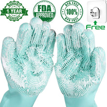 Cargar imagen en el visor de la galería, Esponja mágica para lavar platos de silicona, guantes de goma para fregar, limpieza de cocina, 1 par