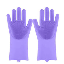 Cargar imagen en el visor de la galería, Esponja mágica para lavar platos de silicona, guantes de goma para fregar, limpieza de cocina, 1 par