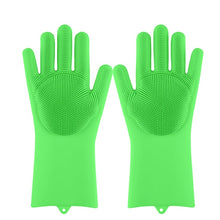 Cargar imagen en el visor de la galería, Esponja mágica para lavar platos de silicona, guantes de goma para fregar, limpieza de cocina, 1 par