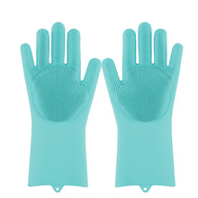 Cargar imagen en el visor de la galería, Esponja mágica para lavar platos de silicona, guantes de goma para fregar, limpieza de cocina, 1 par