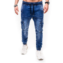 Charger l&#39;image dans la galerie, 2020 Autumn Winter New Men&#39;s Stretch-fit Jeans Business Casual Classic Style Fashion Denim Trousers Male Black Blue  Pants
