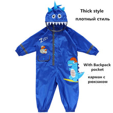 Charger l&#39;image dans la galerie, 1-10 Years Old Children Raincoat kids Boys Girls Waterproof Jumpsuit Hooded One-Piece Cartoon Dinosaur Baby Rainwear And Pants