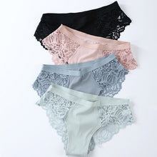 Charger l&#39;image dans la galerie, 3 Pcs Cotton Panties Sexy Panty Briefs Lace Panties Women Underwear Lingerie Panties for Female Ladies Floral Pantys Underpants
