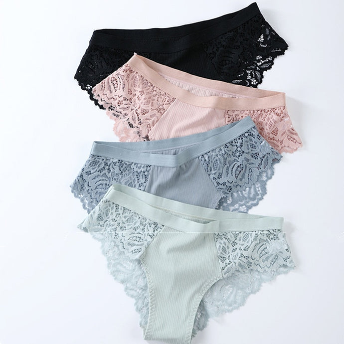 3 uds. De bragas de algodón, bragas sexis, bragas de encaje, ropa interior de mujer, bragas de lencería para mujer, bragas florales para mujer, calzoncillos