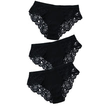 Charger l&#39;image dans la galerie, 3 Pcs Cotton Panties Sexy Panty Briefs Lace Panties Women Underwear Lingerie Panties for Female Ladies Floral Pantys Underpants