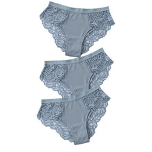 Charger l&#39;image dans la galerie, 3 Pcs Cotton Panties Sexy Panty Briefs Lace Panties Women Underwear Lingerie Panties for Female Ladies Floral Pantys Underpants
