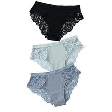 Charger l&#39;image dans la galerie, 3 Pcs Cotton Panties Sexy Panty Briefs Lace Panties Women Underwear Lingerie Panties for Female Ladies Floral Pantys Underpants