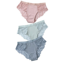 Charger l&#39;image dans la galerie, 3 Pcs Cotton Panties Sexy Panty Briefs Lace Panties Women Underwear Lingerie Panties for Female Ladies Floral Pantys Underpants