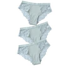 Charger l&#39;image dans la galerie, 3 Pcs Cotton Panties Sexy Panty Briefs Lace Panties Women Underwear Lingerie Panties for Female Ladies Floral Pantys Underpants