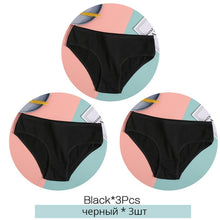 Load image into Gallery viewer, FINETOO Women&#39;s Cotton Panties 3Pcs Soft Striped Women Underpants Solid Girls Briefs Sexy Female Lingerie M-XL Comfort Underwear