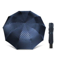 Charger l&#39;image dans la galerie, 144cm Double Layer Large Umbrella Rain Women Dark Grid Travel Business Umbrella 3Folding Windproof Big For Men Women Umbrellas