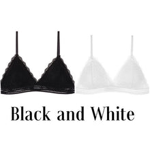 Charger l&#39;image dans la galerie, 1/2PCS Women Bralette French Style Lace Bra Girls Triangle Cup Lingerie Deep V Wireless Underwear Soft Thin Seamless Bra