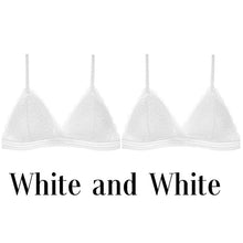 Charger l&#39;image dans la galerie, 1/2PCS Women Bralette French Style Lace Bra Girls Triangle Cup Lingerie Deep V Wireless Underwear Soft Thin Seamless Bra