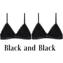 Charger l&#39;image dans la galerie, 1/2PCS Women Bralette French Style Lace Bra Girls Triangle Cup Lingerie Deep V Wireless Underwear Soft Thin Seamless Bra