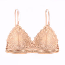 Charger l&#39;image dans la galerie, 1/2PCS Women Bralette French Style Lace Bra Girls Triangle Cup Lingerie Deep V Wireless Underwear Soft Thin Seamless Bra