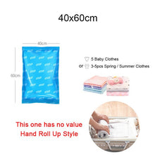 Load image into Gallery viewer, Home Vacuum Storage Bags for Clothes Blankets Pillows Travel Storage Compression Bag 75% Space Saver No Pump Needed High Quality