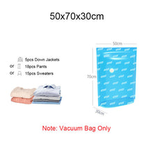 Load image into Gallery viewer, Home Vacuum Storage Bags for Clothes Blankets Pillows Travel Storage Compression Bag 75% Space Saver No Pump Needed High Quality