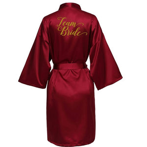 sexy Burgundy robe bride kimono satin robe women Bathrobe wedding robe sister mother of the bride groom bridesmaid robes