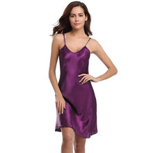 Load image into Gallery viewer, Oversize 3XL 4XL Female Satin Nightgown Lady Sexy Spaghetti Strap Night Dress Women Nighties Sleeveless Sleepwear Nightwear