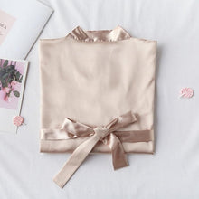 Load image into Gallery viewer, Wedding Bride Bridesmaid Robe Dressing Gown Sexy Women Bathrobe Nightgown Short Sleepwear Casual Flower Kimono Geisha M L XL