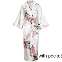 Load image into Gallery viewer, Sexy Women Long Robe With Pocket Wedding Bride Bridesmaid Dressing Gown Rayon Kimono Bathrobe Large Size S-XXXL Night Dress