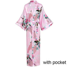 Load image into Gallery viewer, Sexy Women Long Robe With Pocket Wedding Bride Bridesmaid Dressing Gown Rayon Kimono Bathrobe Large Size S-XXXL Night Dress